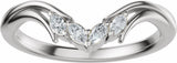 14K White Gold 1/8 CTW Natural Diamond Contour Band 