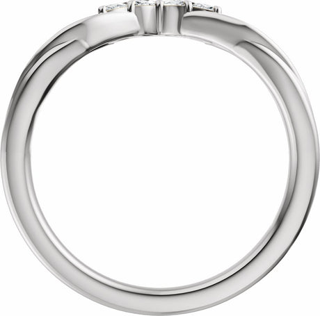 14K White Gold 1/8 CTW Natural Diamond Contour Band 