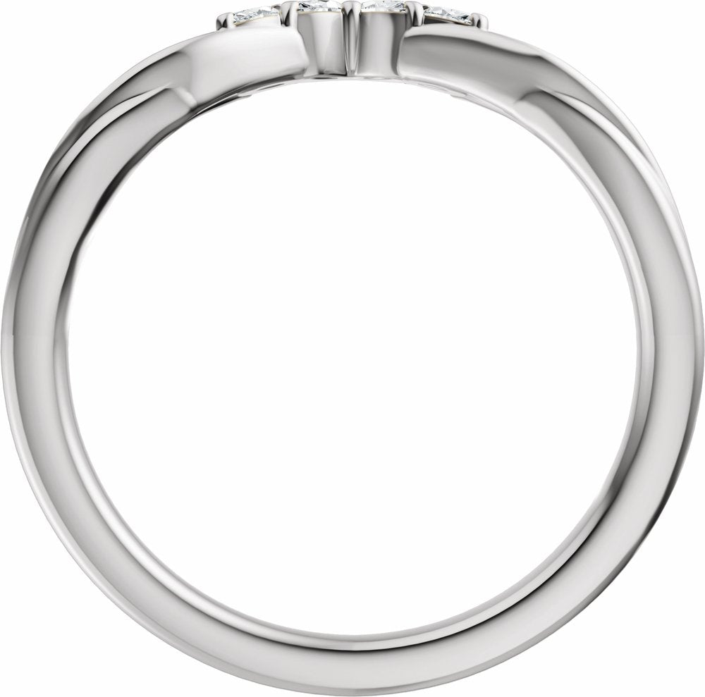 14K White Gold 1/8 CTW Natural Diamond Contour Band 