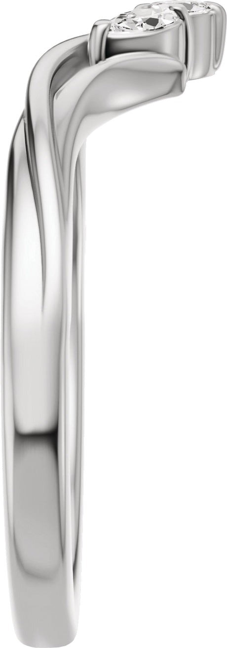 14K White Gold 1/8 CTW Natural Diamond Contour Band 