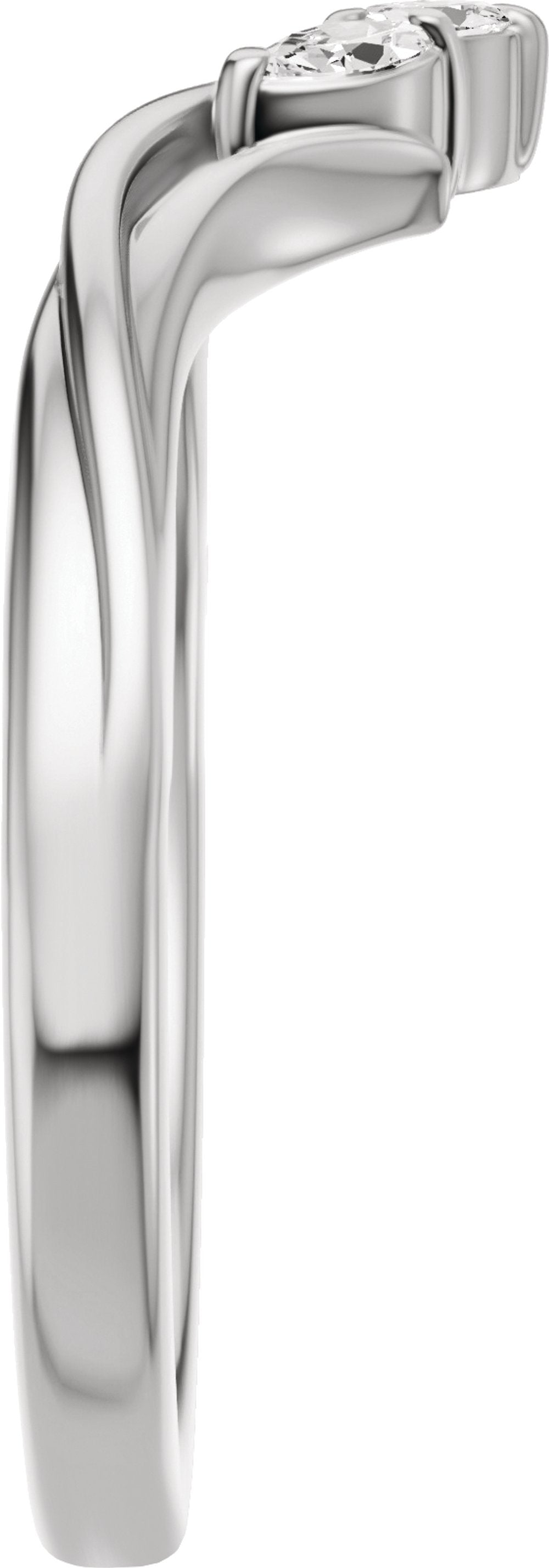 14K White Gold 1/8 CTW Natural Diamond Contour Band 