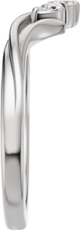 14K White Gold 1/8 CTW Natural Diamond Contour Band 