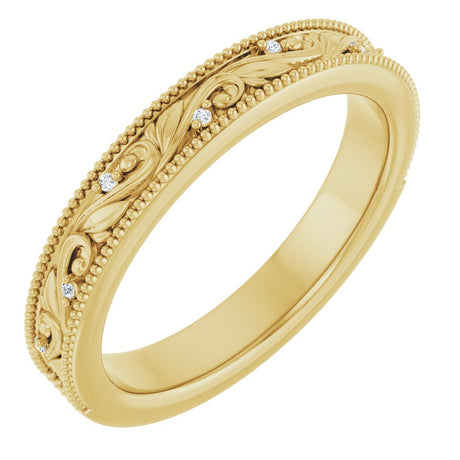14K Yellow Gold .02 CTW Natural Diamond Band Size 7