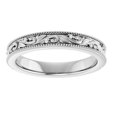 14K White Gold .02 CTW Natural Diamond Band Size 7