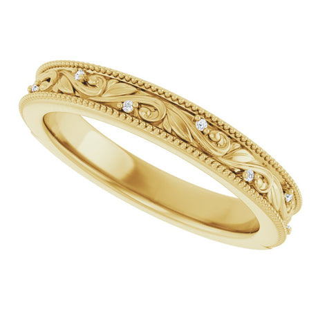 14K Yellow Gold .02 CTW Natural Diamond Band Size 7