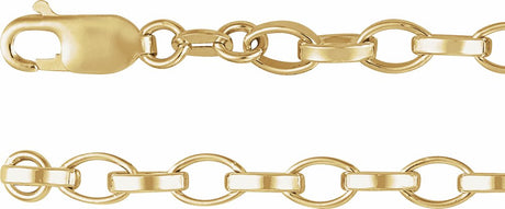 14K Yellow Gold-Filled 5 mm Rolo 7" Chain