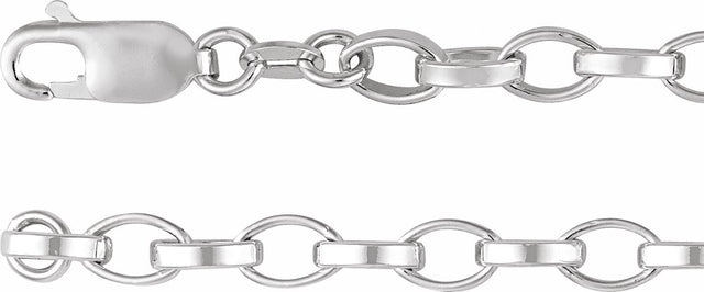 Sterling Silver 5 mm Rolo 7" Chain