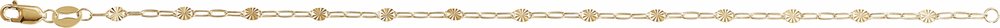 14K Yellow Gold-Filled 2.5 mm Light Paperclip-Style Starburst Mirror 7" Chain