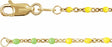 14K Yellow Gold-Filled 1.7 mm Multicolor Enamel Bead Cable 7" Chain
