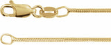 14K Yellow Gold-Filled 1.2 mm Round Snake 16" Chain