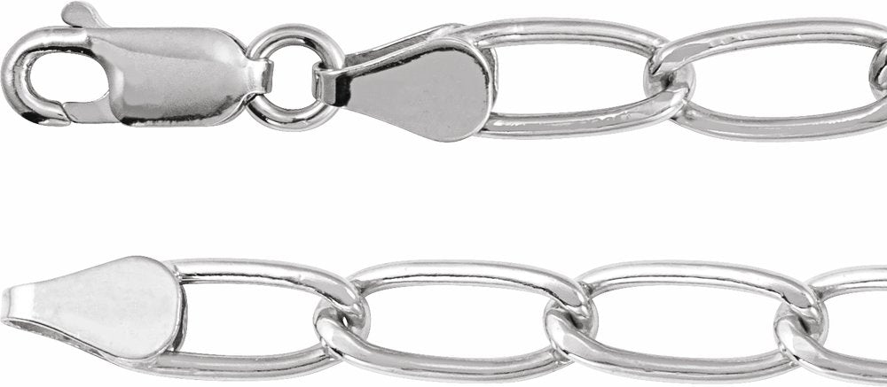 Sterling Silver 5.7 mm Elongated Curb 7" Chain