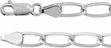 Sterling Silver 5.7 mm Elongated Curb 7" Chain