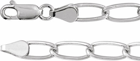 Sterling Silver 5.7 mm Elongated Curb 7" Chain