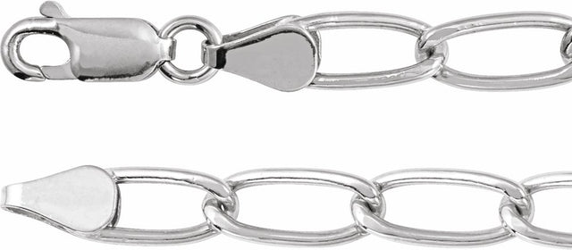 Sterling Silver 5.7 mm Elongated Curb 7" Chain