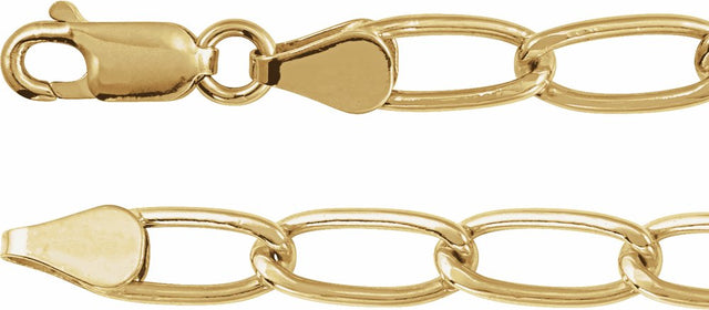 14K Yellow Gold-Filled 5.7 mm Elongated Curb 7" Chain