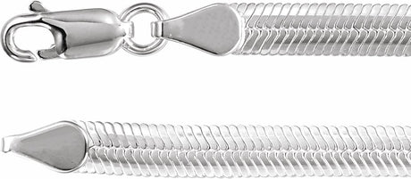 Sterling Silver 4.8 mm Oval Snake 7" Chain