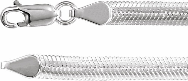 Sterling Silver 4.8 mm Oval Snake 7" Chain