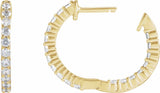 14K Yellow Gold 3/4 CTW Lab-Grown Diamond Inside-Outside Hinged 17.2 mm Hoop Earrings