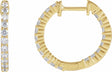 14K Yellow Gold 3/4 CTW Lab-Grown Diamond Inside-Outside Hinged 17.2 mm Hoop Earrings