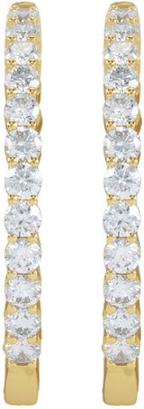 14K Yellow 3 CTW Lab-Grown Diamond Inside-Outside Hinged 30 mm Hoop Earrings