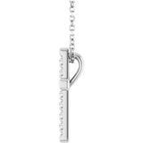 14K White Gold 1/4 CTW Lab-Grown Diamond French-Set Cross 16-18" Necklace