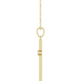 14K Yellow 1/10 CT Natural Diamond Cross 16-18" Necklace