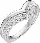 14K White Gold 1/3 CTW Lab-Grown Diamond Contour Band