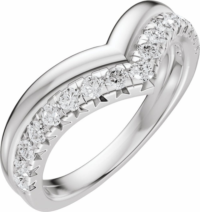 14K White Gold 1/3 CTW Lab-Grown Diamond Contour Band