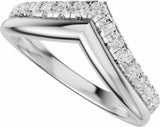 14K White Gold 1/3 CTW Natural Diamond Contour Band