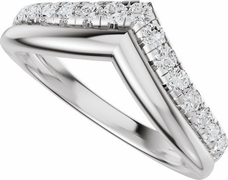 14K White Gold 1/3 CTW Natural Diamond Contour Band