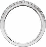 14K White Gold 1/3 CTW Natural Diamond Contour Band