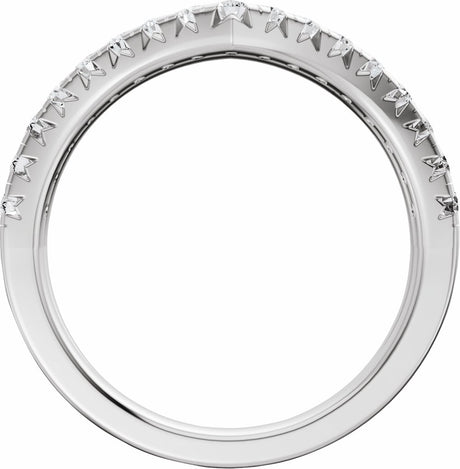 14K White Gold 1/3 CTW Natural Diamond Contour Band