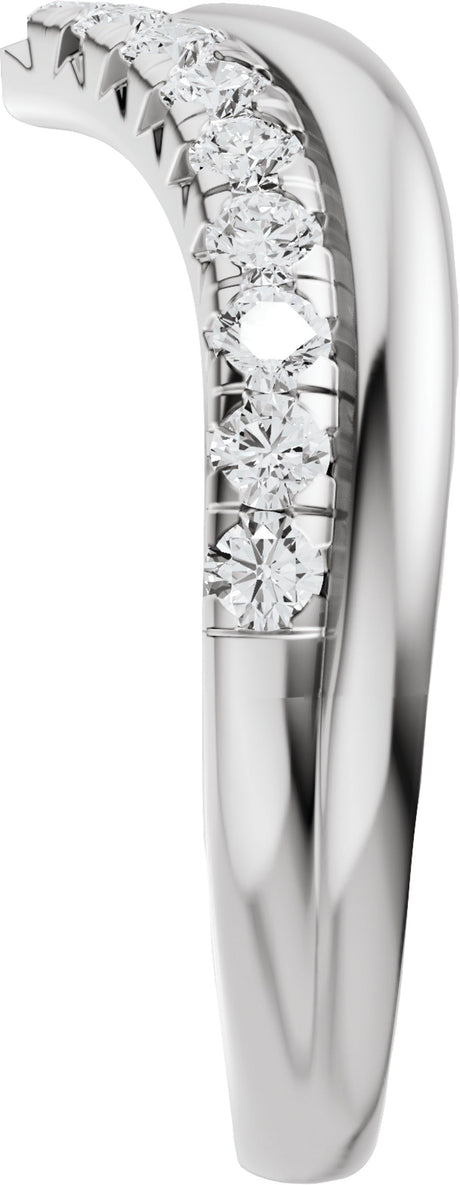 14K White Gold 1/3 CTW Lab-Grown Diamond Contour Band