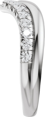 14K White Gold 1/3 CTW Natural Diamond Contour Band