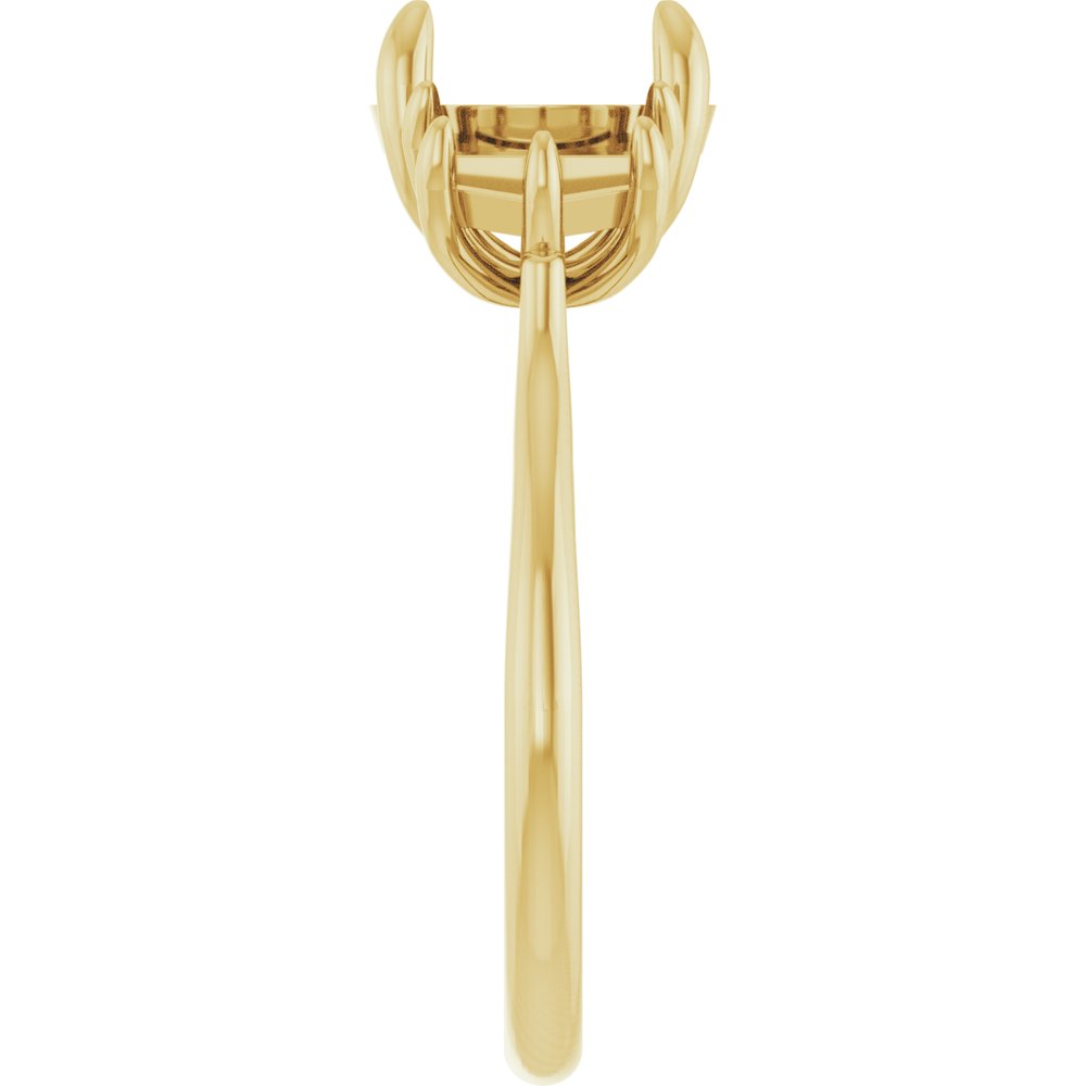 14K Yellow Gold 8.2 mm Round Three-Stone Engagement Ring Mounting