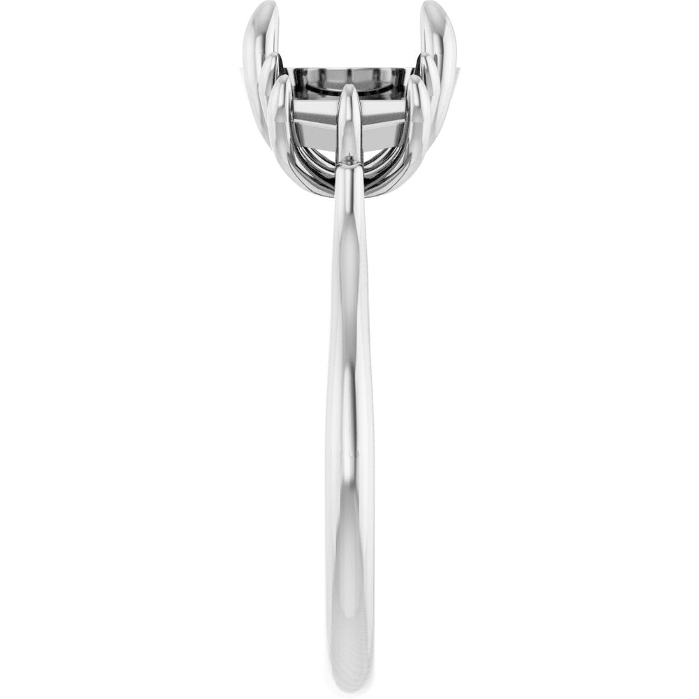 14K White Gold 8.2 mm Round Three-Stone Engagement Ring Mounting