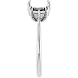 14K White Gold 8.2 mm Round Three-Stone Engagement Ring Mounting