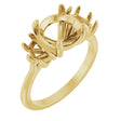 14K Yellow Gold 8.2 mm Round Three-Stone Engagement Ring Mounting