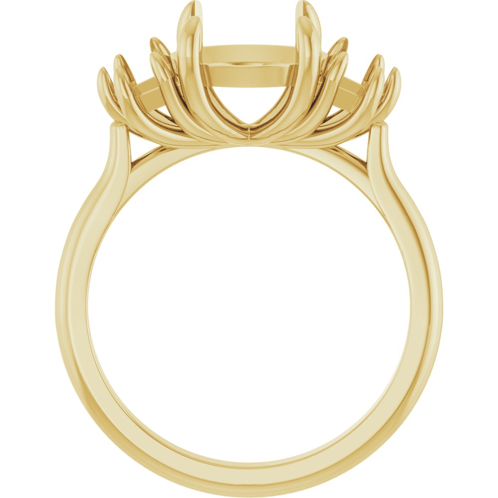 14K Yellow Gold 8.2 mm Round Three-Stone Engagement Ring Mounting