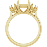 14K Yellow Gold 8.2 mm Round Three-Stone Engagement Ring Mounting