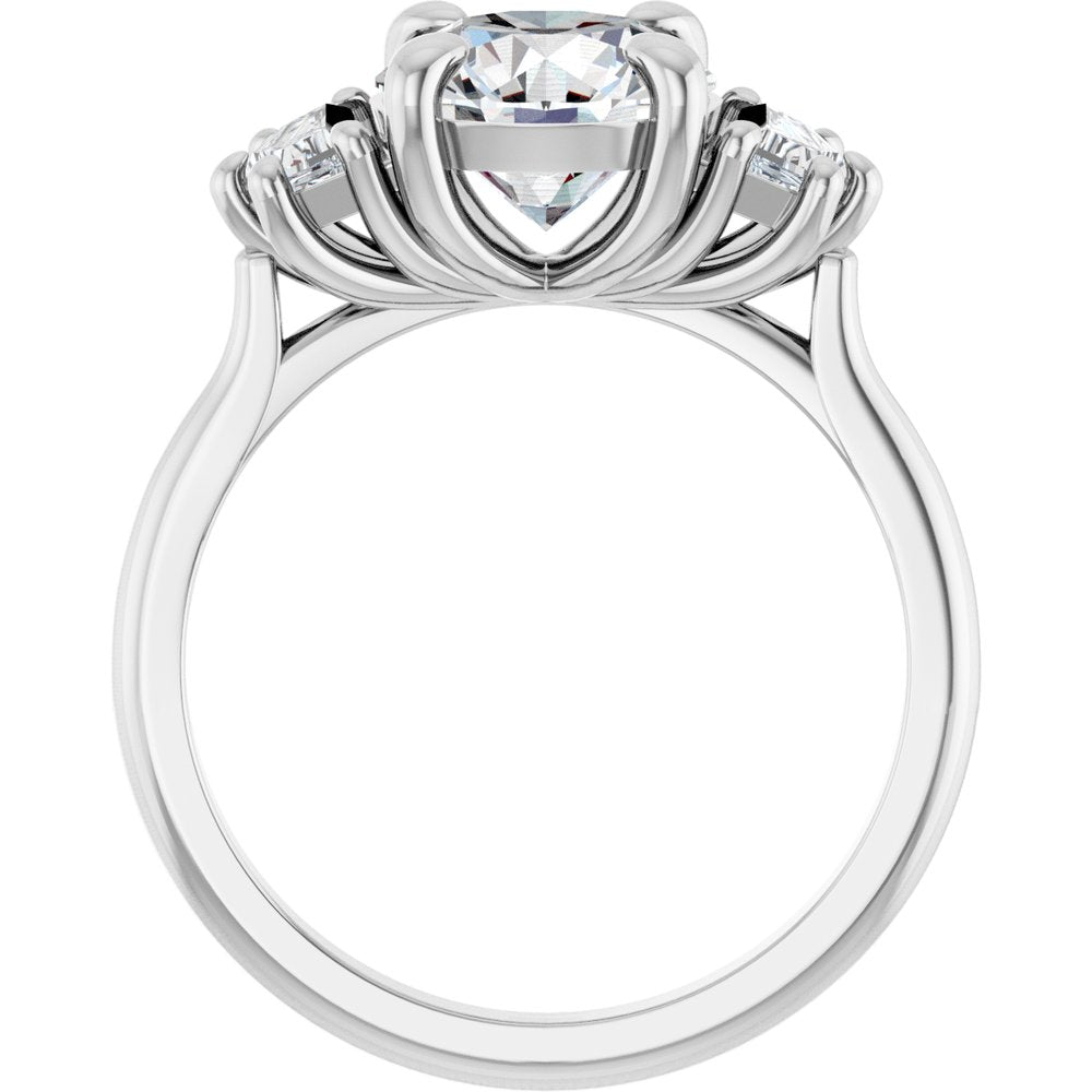 14K White Gold 2 3/8 CTW Lab-Grown Diamond Three-Stone Engagement Ring