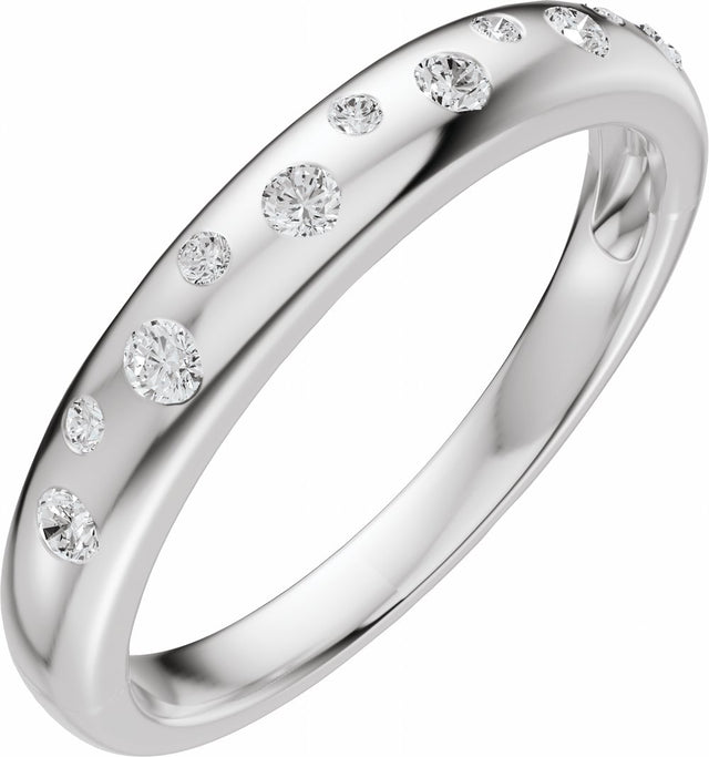 14K White Gold 1/5 CTW Natural Diamond Anniversary Band