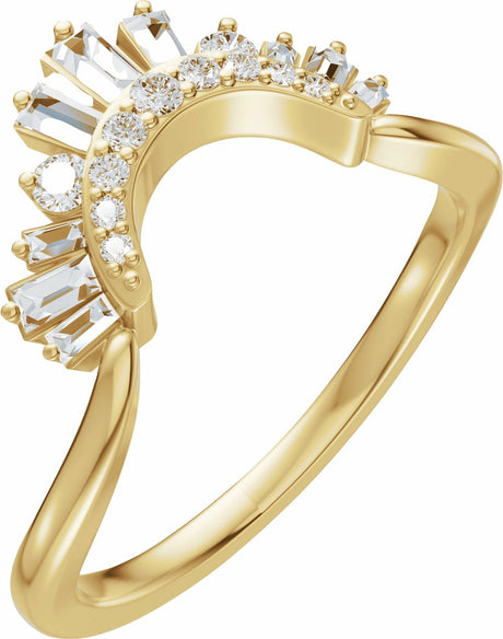 14K Yellow Gold 1/3 CTW Natural Diamond Contour Band
