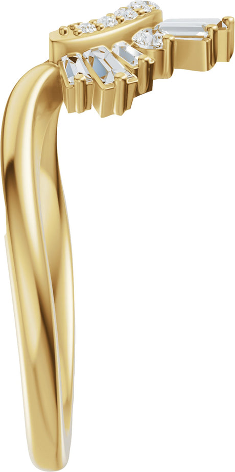 14K Yellow Gold 1/3 CTW Natural Diamond Contour Band