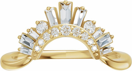 14K Yellow Gold 1/3 CTW Natural Diamond Contour Band