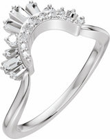 14K White Gold 1/3 CTW Natural Diamond Contour Band