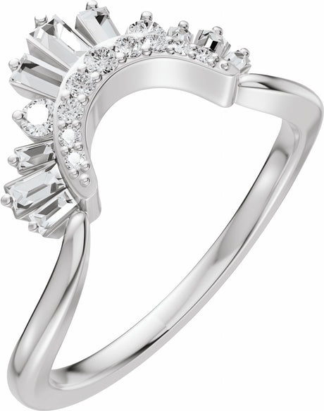 14K White Gold 1/3 CTW Natural Diamond Contour Band