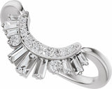 14K White Gold 1/3 CTW Natural Diamond Contour Band