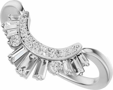 14K White Gold 1/3 CTW Natural Diamond Contour Band