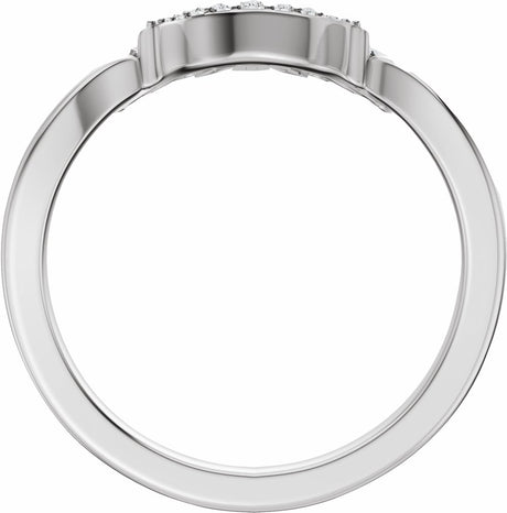 14K White Gold 1/3 CTW Natural Diamond Contour Band